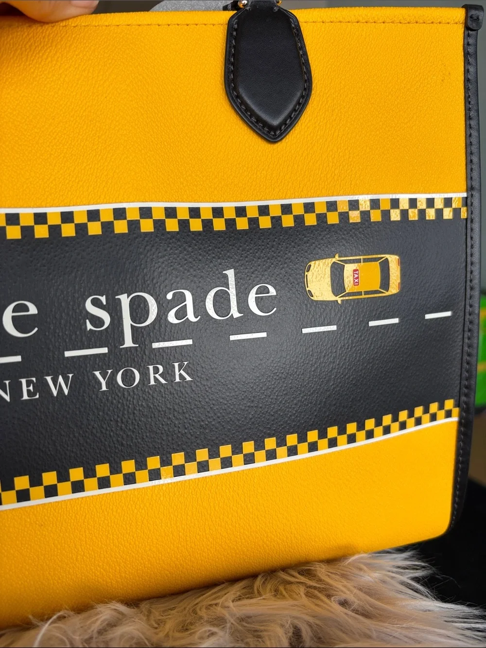kate spade manhattan Yellow Black Taxi Graphic Tote